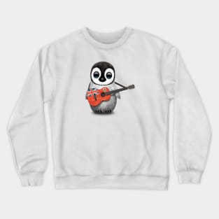 Baby Penguin Playing Bermuda Flag Guitar Crewneck Sweatshirt